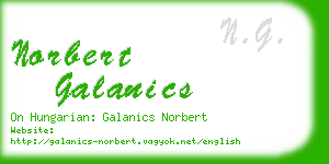 norbert galanics business card